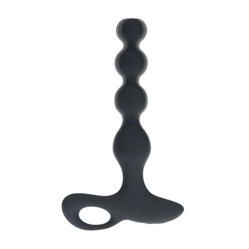 Remote Control Beaded Vibrating Silicone Anal Plug - Black na Arena.pl