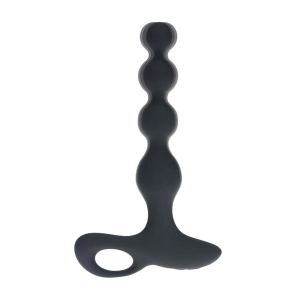 Remote Control Beaded Vibrating Silicone Anal Plug - Black zdjęcie 6
