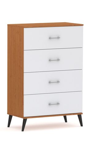 Komoda POLA 4N olcha/biala - 4 szerokości. Pojemna komoda na nóżkach na Arena.pl