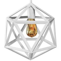 Loftowa LAMPA wisząca DENMARK 307002 Polux metalowa OPRAWA zwis klatka cube biała
