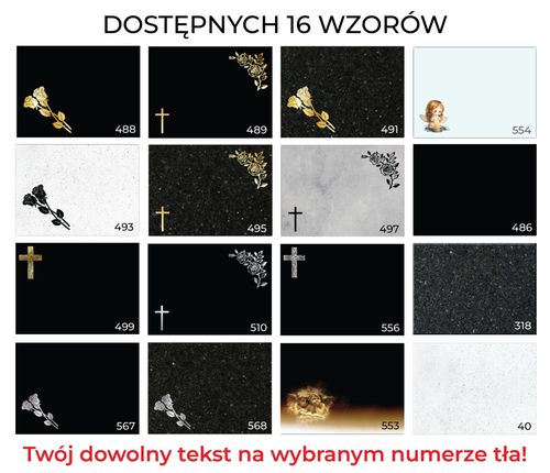 SZKLANA PODSTAWKA POD ZNICZE 30x20cm TWÓJ DOWOLNY NAPIS 16 wzorów na Arena.pl