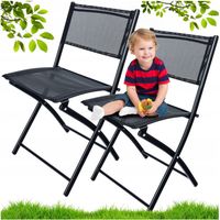 Krzesła Ogrodowe Balkonowe Zestaw 2 sztuk Na Taras Ogród Składane Mocne