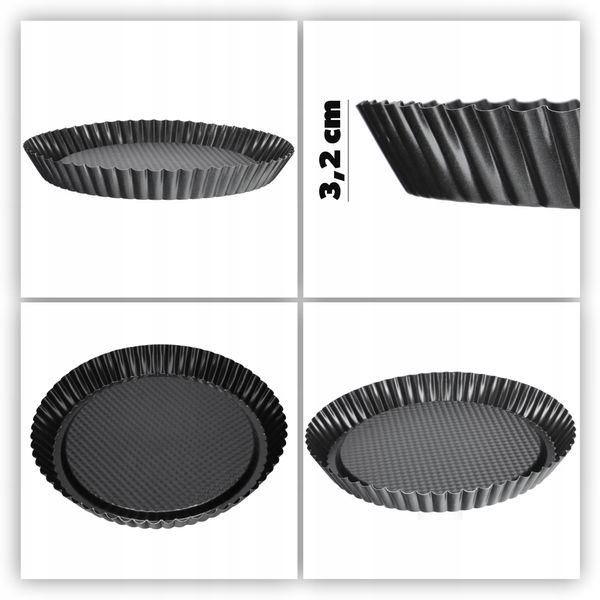 BLACHA OKRĄGŁA FORMA DO PIECZENIA TARTY CIAST 28cm zdjęcie 3