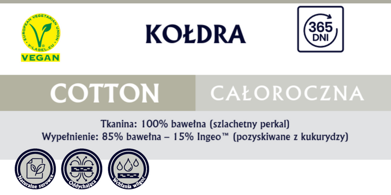 Kołdra całoroczna 155x200cm COTTON | Inter Widex zdjęcie 8