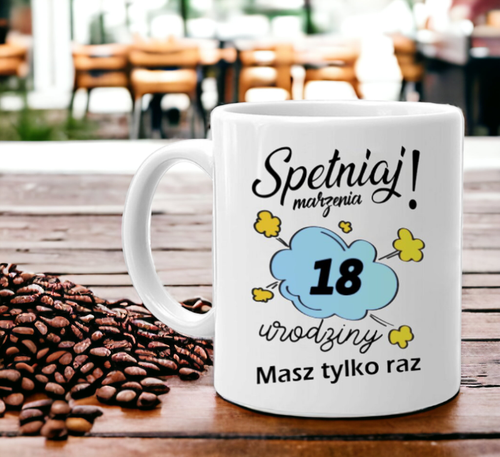 KUBEK Z NADRUKIEM ŚMIESZNY PREZENT NA URODZINY RÓŻNE WZORY na Arena.pl