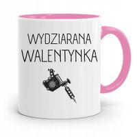 Kubek Różowy Na Walentynki Wydziarana Walentynka Z Nadrukiem Ze Zdjęciem