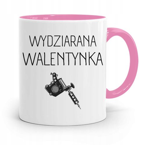 Kubek Różowy Na Walentynki Wydziarana Walentynka Z Nadrukiem Ze Zdjęciem na Arena.pl