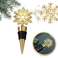 korek, zatyczka do wina złota świąteczna śnieżynka boże narodzenie ab05