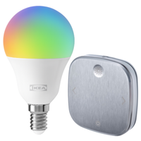 IKEA TRADFRI LED E14 RGBW 806lm 7.3W Smart Żarówka WiFi 1szt + Pilot Srebrny