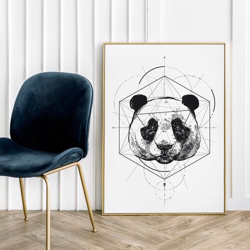 Plakat portret panda geometria 21x29,7 cm A4 na Arena.pl