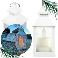 latarenka lampion znicz biała led na grób cmentarz wszystkich świętych