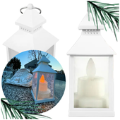 latarenka lampion znicz biała led na grób cmentarz wszystkich świętych