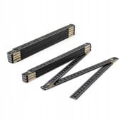 Miara składana budowlana ALUMINIUM 2m CZARNA metrówka miarka