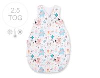 śpiworek niemowlęcy całoroczny ocieplany 75 cm- misie niebieskie