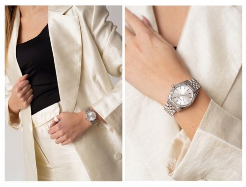 ZEGAREK DAMSKI PAUL LORENS MOCCA cyrkonie złoty +BOX +GRAWER na Arena.pl