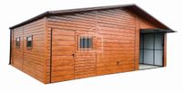 GARAŻ BLASZANY 9m x 6m dwuspad - 2x Brama + drzwi + 3x okno ID402