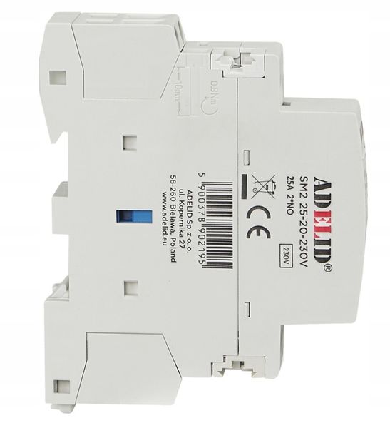 ADELID STYCZNIK MODUŁOWY 230V 25A 1P 1F 2NO 2Z zdjęcie 4