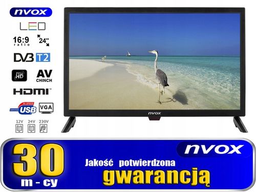 Telewizor samochodowy NVOX 24" FullHD USB HDMI 12V na Arena.pl
