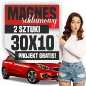 Reklama magnetyczna magnes reklamowy na auto firmowe 30x10 cm - 2 szt