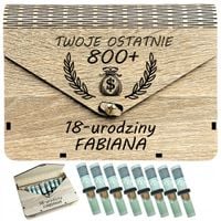 PREZENT na 18 URODZINY Pudełko na pieniądze 18 Koperta na pieniądze