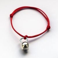 Fit Kolekcja - Bransoletka ze sznurka kettlebell red