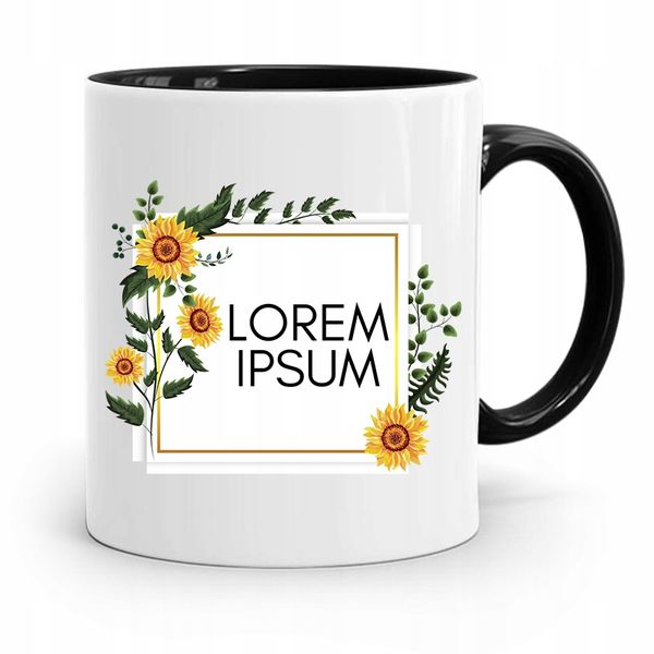 Kubek Czarny Prezent Dla Grafika Lorem Ipsum Z Nadrukiem Ze Zdjęciem zdjęcie 1