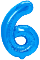 Balon foliowy Cyfra 6, 100cm, ciemnoniebieski XL