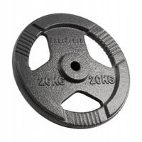 2 x Obciążenie żeliwne 20kg otwór 31mm talerz z uchwytami REBEL ACTIVE