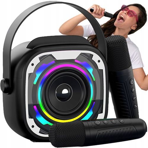 BEZPRZEWODOWY ZESTAW DO KARAOKE GŁOŚNIK BLUETOOTH + 2 MIKROFONY NA PREZENT na Arena.pl