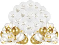 Zestaw Balony Ślubne białe złote Wesele ślub 45szt