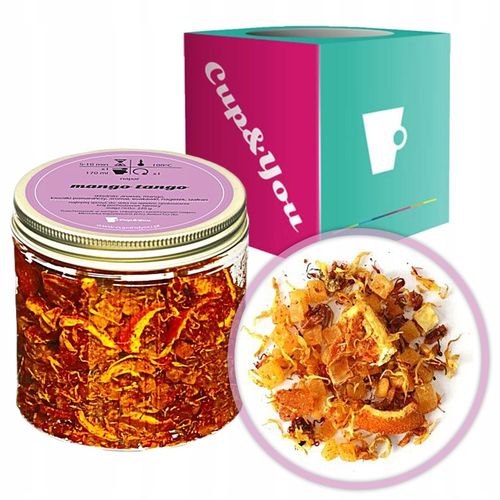 Najlepsza sypana herbata owocowa MANGO TANGO kawałki pomarańczy ananas 220g na Arena.pl
