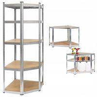 Regał metalowy magazynowy narożny 5 półek garażowy 180x40x70cm 875kg