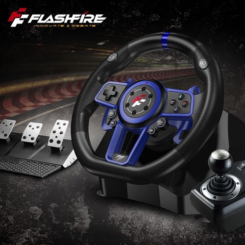 F111 FLASHFIRE Kierownica 900° PC/PS5/Switch z wibracjami 3 pedały 6 biegów na Arena.pl