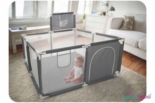 PRIMABOBO Kojec dla dziecka z koszem Duży suchy basen 126x126cm składany na Arena.pl