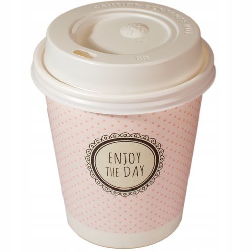 Kubki papierowe do kawy 300 ml SUP Pastele + wieczka – zestaw 100 na Arena.pl
