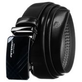 czarny pasek męski ze skóry naturalnej z automatyczną klamrą - peterson 85