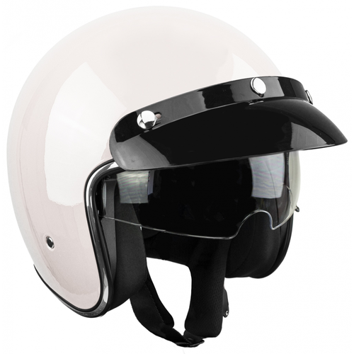 Kask na skuter motocyklowy otwarty z daszkiem BB 588 -przeźroczysta blenda XL biały na Arena.pl