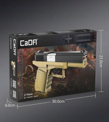KLOCKI CADA BROŃ GLOCK 17 MECHANICZNY PISTOLET 338 ELEMENTÓW + 5 NABOI na Arena.pl