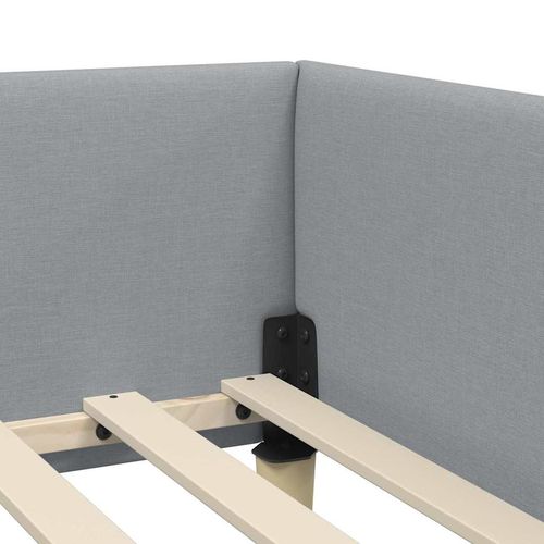 Rama łóżka narożnego Jasnoszary 90 x 190 cm tkanina na Arena.pl