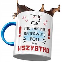Kubek Błękitny Dla Poli Koleżanki Przyjaciółki Z Nadrukiem Ze Zdjęciem