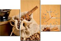 60CM 90 ZEGAR 3 ELEM AROMATYCZNA KAWA ŚCIENNY