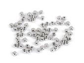 KOSTKI MINI DO BRANSOLETEK HANDMADE DIY DEKOR SREBRNY 6X6MM 30SZT