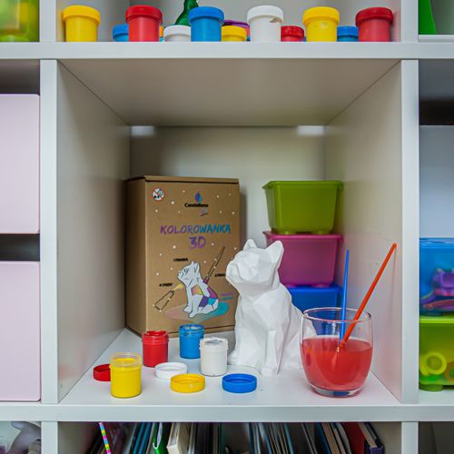 Kolorowanka 3D Bulldog Low-Poly Figurka Gipsowa na Arena.pl