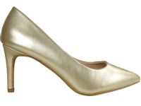 Niskie złote matowe szpilki damskie 36