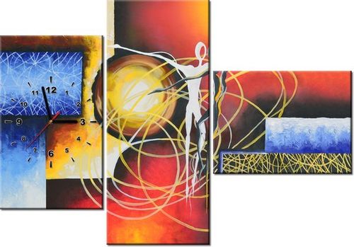 100CM 70CM ZEGAR 3 ELEM TAŃCZĄCE POSTACIE ŚCIENNY OBRAZ na Arena.pl