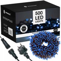 LAMPKI CHOINKOWE 500LED ZEWNĘTRZNE GRUBE 31m STAŁE ŚWIATŁO NIEBIESKIE