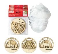 zestaw kul akrylowych z drewnokształtami 5szt. 12cm |  AZD-12