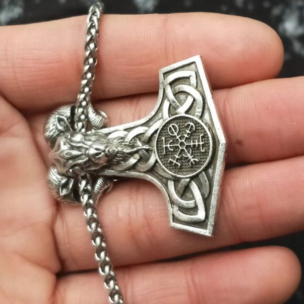 NASZYJNIK MŁOT THORA Valknut Kompas Baran 126 zdjęcie 2
