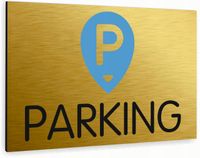 Tabliczka znak informacyjny 20x15 Złota PARKING Dibond NADRUK UV