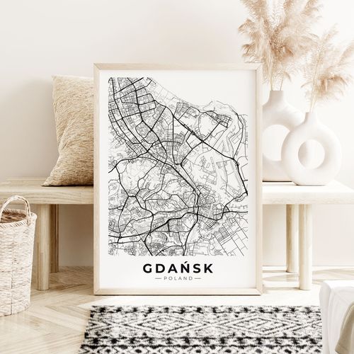 Plakat mapa miasta Gdańsk 40x50 cm na Arena.pl
